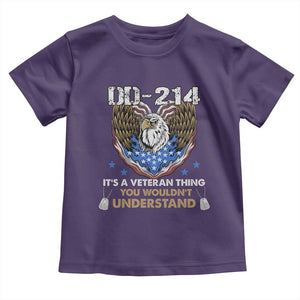 DD-214 Its A Veteran Thing You Wouldnt Understand Toddler T Shirt Patriotic American Eagle Military Pride Graphic TS02 Purple Print Your Wear