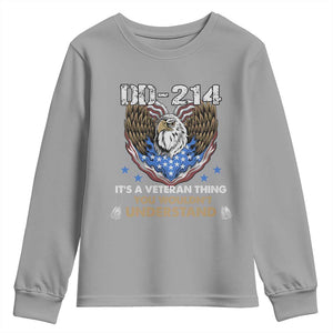 DD-214 Its A Veteran Thing You Wouldnt Understand Youth Sweatshirt Patriotic American Eagle Military Pride Graphic TS02 Sport Gray Print Your Wear