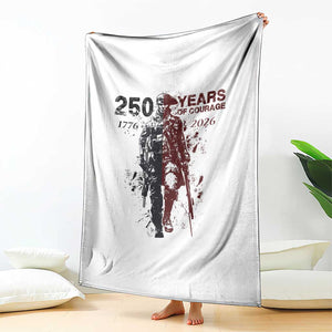 250 Years of Courage Commemorative Patriotic Soldier Throw Blanket American Revolution to Modern Military 1776 to 2026 Semiquincentennial TS02 Print Your Wear