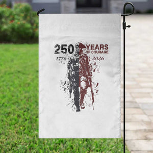 250 Years of Courage Commemorative Patriotic Soldier Garden Flag American Revolution to Modern Military 1776 to 2026 Semiquincentennial TS02 Print Your Wear