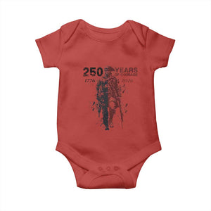 250 Years of Courage Commemorative Patriotic Soldier Baby Onesie American Revolution to Modern Military 1776 to 2026 Semiquincentennial TS02 Red Print Your Wear