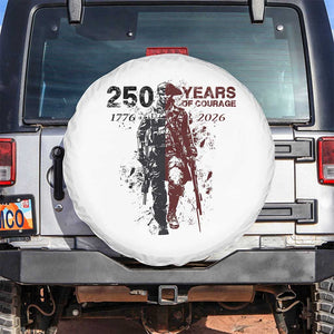 250 Years of Courage Commemorative Patriotic Soldier Spare Tire Cover American Revolution to Modern Military 1776 to 2026 Semiquincentennial TS02 No hole White Print Your Wear