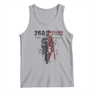 250 Years of Courage Commemorative Patriotic Soldier Tank Top American Revolution to Modern Military 1776 to 2026 Semiquincentennial TS02 Athletic Heather Print Your Wear