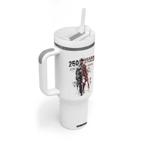 250 Years of Courage Commemorative Patriotic Soldier Tumbler With Handle American Revolution to Modern Military 1776 to 2026 Semiquincentennial TS02 Print Your Wear