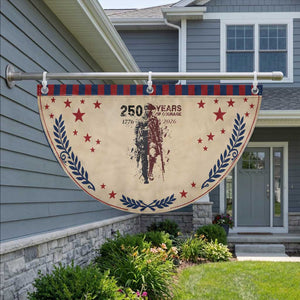250 Years of Courage Commemorative Soldier Patriotic Fan Flag American Revolution to Modern Military 1776 to 2026 Semiquincentennial