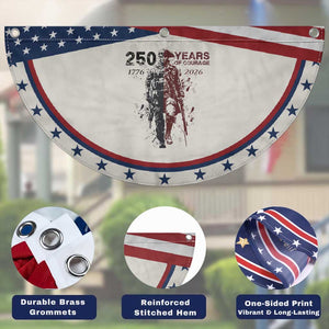 250 Years of Courage Commemorative Soldier Patriotic Fan Flag American Revolution to Modern Military 1776 to 2026 Semiquincentennial