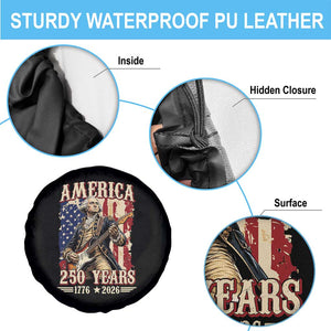 America 250 Years George Washington Rock Star Spare Tire Cover Funny Electric Guitar Player Vintage American Flag 1776 to 2026 Semiquincentennial TS02 Print Your Wear