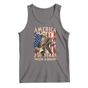 America 250 Years George Washington Rock Star Tank Top Funny Electric Guitar Player Vintage American Flag 1776 to 2026 Semiquincentennial TS02 Deep Heather Print Your Wear