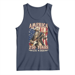 America 250 Years George Washington Rock Star Tank Top Funny Electric Guitar Player Vintage American Flag 1776 to 2026 Semiquincentennial TS02 Navy Print Your Wear
