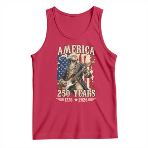 America 250 Years George Washington Rock Star Tank Top Funny Electric Guitar Player Vintage American Flag 1776 to 2026 Semiquincentennial TS02 Red Print Your Wear