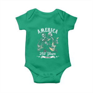 America 250 Years Abraham Lincoln and George Washington Rock Concert Baby Onesie Presidents Jamming Electric Guitars 1776 to 2026 Semiquincentennial TS02 Irish Green Print Your Wear