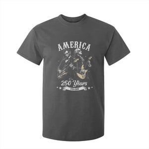 America 250 Years Abraham Lincoln and George Washington Rock Concert T Shirt For Kid Presidents Jamming Electric Guitars 1776 to 2026 Semiquincentennial TS02 Dark Heather Print Your Wear