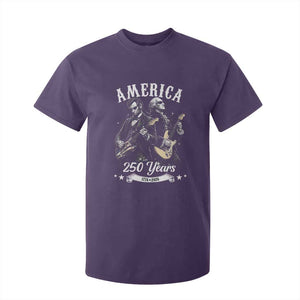 America 250 Years Abraham Lincoln and George Washington Rock Concert T Shirt For Kid Presidents Jamming Electric Guitars 1776 to 2026 Semiquincentennial TS02 Purple Print Your Wear