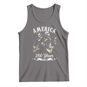America 250 Years Abraham Lincoln and George Washington Rock Concert Tank Top Presidents Jamming Electric Guitars 1776 to 2026 Semiquincentennial TS02 Deep Heather Print Your Wear