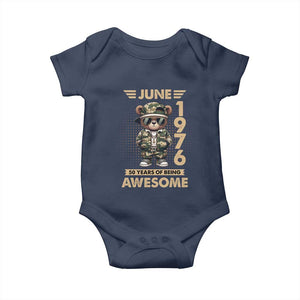 Cool Teddy Bear June 1976 50th Birthday Baby Onesie 50 Years Of Being Awesome Retro Streetwear Gift