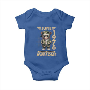 Cool Teddy Bear June 1976 50th Birthday Baby Onesie 50 Years Of Being Awesome Retro Streetwear Gift