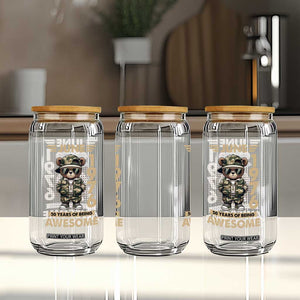 Cool Teddy Bear June 1976 50th Birthday Glass Can 50 Years Of Being Awesome Retro Streetwear Gift