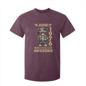 Cool Teddy Bear June 1976 50th Birthday T Shirt For Kid 50 Years Of Being Awesome Retro Streetwear Gift