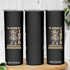 Cool Teddy Bear June 1976 50th Birthday Skinny Tumbler 50 Years Of Being Awesome Retro Streetwear Gift
