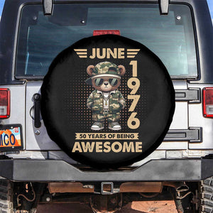 Cool Teddy Bear June 1976 50th Birthday Spare Tire Cover 50 Years Of Being Awesome Retro Streetwear Gift