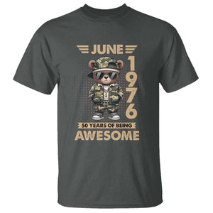 Cool Teddy Bear June 1976 50th Birthday T Shirt 50 Years Of Being Awesome Retro Streetwear Gift