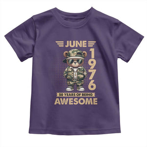 Cool Teddy Bear June 1976 50th Birthday Toddler T Shirt 50 Years Of Being Awesome Retro Streetwear Gift