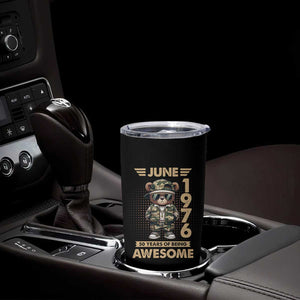 Cool Teddy Bear June 1976 50th Birthday Tumbler Cup 50 Years Of Being Awesome Retro Streetwear Gift