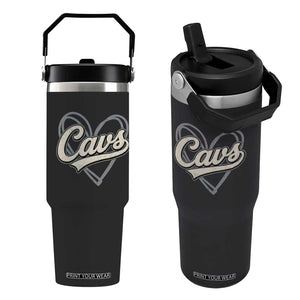 Vintage Cavs Name Script Heart Flip Straw Tumbler for Sports Fan TS02 One Size: 30 oz Black Print Your Wear