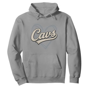 Vintage Cavs Name Script Heart Hoodie for Sports Fan TS02 Sport Gray Print Your Wear