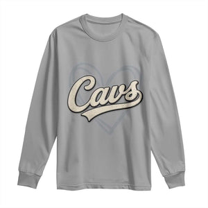 Vintage Cavs Name Script Heart Long Sleeve Shirt for Sports Fan TS02 Sport Gray Print Your Wear