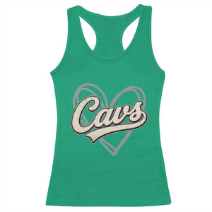 Vintage Cavs Name Script Heart Racerback Tank Top for Sports Fan TS02 Irish Green Print Your Wear