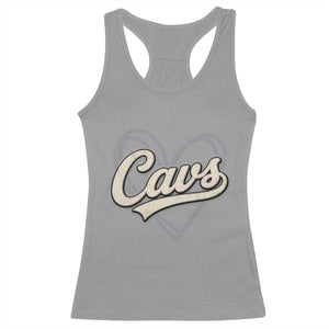 Vintage Cavs Name Script Heart Racerback Tank Top for Sports Fan TS02 Sport Gray Print Your Wear