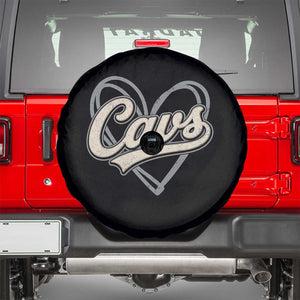 Vintage Cavs Name Script Heart Spare Tire Cover for Sports Fan TS02 Black Print Your Wear