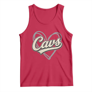 Vintage Cavs Name Script Heart Tank Top for Sports Fan
