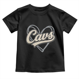 Vintage Cavs Name Script Heart Toddler T Shirt for Sports Fan TS02 Black Print Your Wear