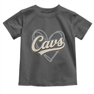 Vintage Cavs Name Script Heart Toddler T Shirt for Sports Fan TS02 Dark Heather Print Your Wear