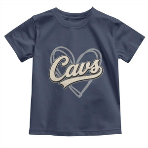 Vintage Cavs Name Script Heart Toddler T Shirt for Sports Fan TS02 Navy Print Your Wear