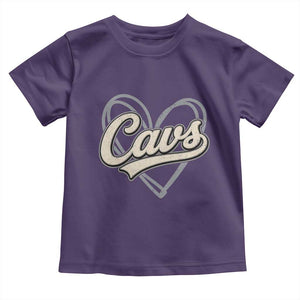 Vintage Cavs Name Script Heart Toddler T Shirt for Sports Fan TS02 Purple Print Your Wear