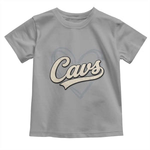 Vintage Cavs Name Script Heart Toddler T Shirt for Sports Fan TS02 Sport Gray Print Your Wear