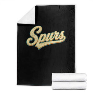 Vintage Spurs Name Script Throw Blanket for Sports Fan