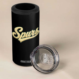 Vintage Spurs Name Script 4 in 1 Can Cooler Tumbler for Sports Fan TS02 Print Your Wear