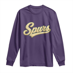 Vintage Spurs Name Script Long Sleeve Shirt for Sports Fan