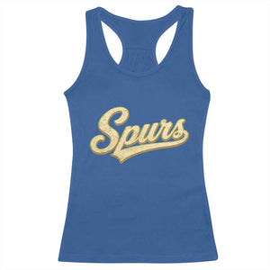 Vintage Spurs Name Script Racerback Tank Top for Sports Fan TS02 Royal Blue Print Your Wear