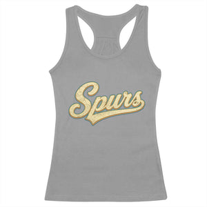 Vintage Spurs Name Script Racerback Tank Top for Sports Fan TS02 Sport Gray Print Your Wear