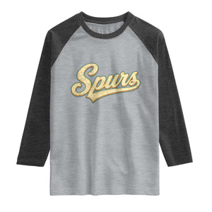 Vintage Spurs Name Script Raglan Shirt for Sports Fan