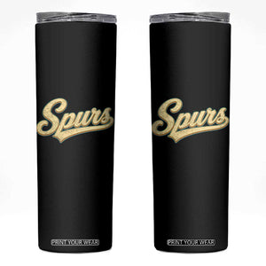 Vintage Spurs Name Script Skinny Tumbler for Sports Fan TS02 Black Print Your Wear