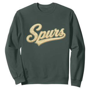Vintage Spurs Name Script Sweatshirt for Sports Fan TS02 Dark Forest Green Print Your Wear