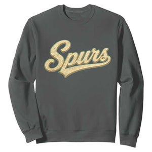 Vintage Spurs Name Script Sweatshirt for Sports Fan TS02 Dark Heather Print Your Wear