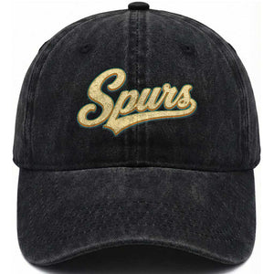 Vintage Spurs Name Script Washed Cotton Baseball Cap for Sports Fan TS02 Print Your Wear