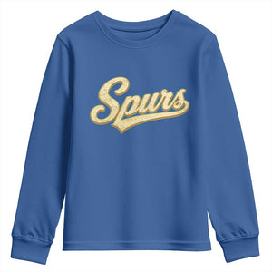 Vintage Spurs Name Script Youth Sweatshirt for Sports Fan TS02 Royal Blue Print Your Wear